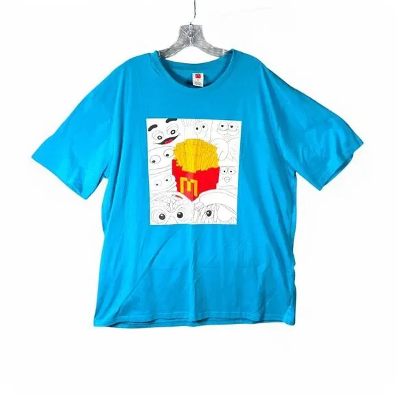 McDonalds French Fries Graphic T-Shirt 2XL Fun Cartoon Design Fast Food Tee - Picture 1 of 6